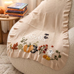 Hand-Embroidered Halloween Name Blanket