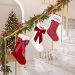 Personalized Plaid Christmas Stocking – Embroidered Name