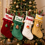 Personalized Velvet Ruffle Christmas Stocking – Embroidered Name