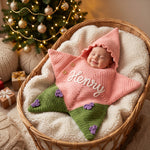 Personalized Crochet Baby Star Suit – Hooded Newborn Outfit with Name