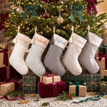 Personalized Neutral Christmas Stocking – Embroidered Name