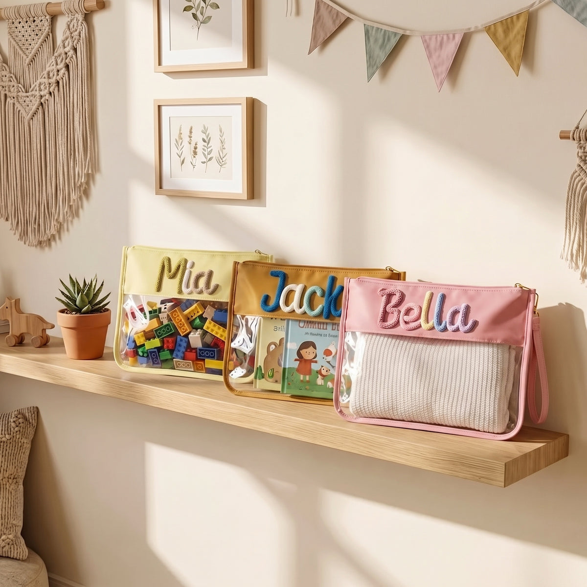 Personalized Baby Diaper Pouch – Custom Name Organizer Bag, Travel Diaper Clutch, New Mom Gift