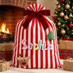 Personalized Striped Christmas Gift Sack
