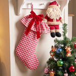 Personalized Gingham Bow Christmas Stocking