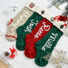 Custom Name Knitted Stockings, Large 18” Embroidered Customized Stocking