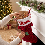 Personalized Velvet Ruffle Christmas Stocking – Embroidered Name