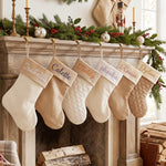 Personalized Neutral Cable Knit Christmas Stocking