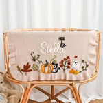 Hand-Embroidered Halloween Name Blanket