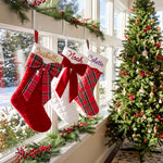 Personalized Plaid Christmas Stocking – Embroidered Name