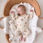 Floral Knit Baby Outfit Set – Scalloped Sweater & Pants