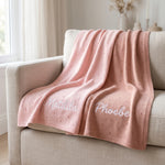 Lightweight Personalized Baby Blanket – Breathable Cotton Knit Infant Blanket, Spring/Summer Newborn Gift