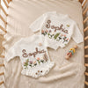 Personalized Baby Romper with Frill – Hand Knit Custom Name Outfit, Newborn Announcement Outfit