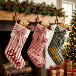 Personalized Bow Christmas Stocking – Embroidered Name