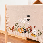 Hand-Embroidered Halloween Name Blanket
