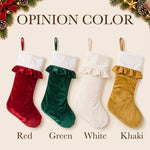 Personalized Velvet Ruffle Christmas Stocking – Embroidered Name