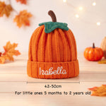 Personalized Pumpkin Baby Beanie | Embroidered Name Fall Knit Hat