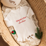 Christmas chunky knit frill leg romper