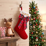 Personalized Plaid Christmas Stocking – Embroidered Name