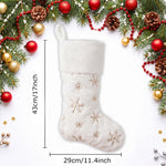 Personalized Gold & Silver Snowflake Christmas Stocking – Embroidered Name