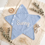 Personalized Crochet Baby Star Suit – Hooded Newborn Outfit with Name