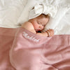 Blush Pink Knitted Personalised Baby Blanket