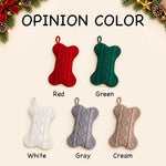 Personalized Cable Knit Bone-Shaped Pet Christmas Stocking