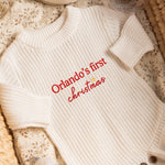 Christmas chunky knit frill leg romper