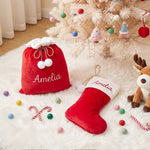 Personalized Christmas Stocking and Gift Sack Set