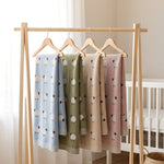 Knit Sheep Baby Blanket, 100% Cotton Nursery Blanket, Soft Newborn Swaddle Gift