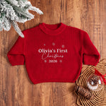 Personalized Baby First Christmas Sweater | Custom Name Embroidered Infant Knit Jumper, 2026 Baby’s First Christmas Outfit