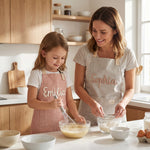 Personalized Hand Embroidered Apron – Custom Name Cooking Apron, Mom & Kids Matching Gift, Mother’s Day Gift