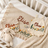 Hand Embroidered Floral Baby Girl Romper Dress – Custom Name Knit Outfit, Newborn Gift
