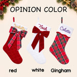 Personalized Plaid Christmas Stocking – Embroidered Name
