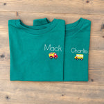 Personalized Kid's Name Embroidered Shirt | Toddler Monogram Tee | Boys & Girls Back to School T-Shirt