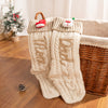 Custom Name Knitted Stockings, Large 18” Embroidered Customized Stocking -A