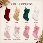 Personalized Velvet Bow Christmas Stocking – Embroidered Name