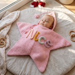 Personalized Crochet Baby Star Suit – Hooded Newborn Outfit with Name