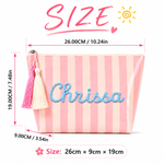 Personalized Makeup Bag | Custom Chenille Name Cosmetic Pouch | Bridesmaid Gift & Travel Toiletry Bag