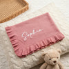 Floral Personalized Baby Blanket – Custom Name Knit Blanket, Soft Newborn Gift