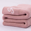 Blush Pink Knitted Personalised Baby Blanket