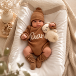 Personalized Baby Romper – Custom Name Knit Outfit, Soft Newborn Everyday Outfit