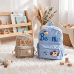 Personalized Toddler Backpack | Embroidered Name Corduroy Kids Book Bag for Preschool & Back to School