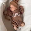 Chunky knit custom name romper