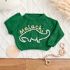 Hand-knit Dinosaur sweater with name