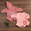 Chunky knit frill leg newborn announcement romper