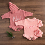 Personalized Baby Announcement Romper – Frill leg Outfit, Custom Newborn Gift