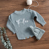 Chunky knit custom name romper