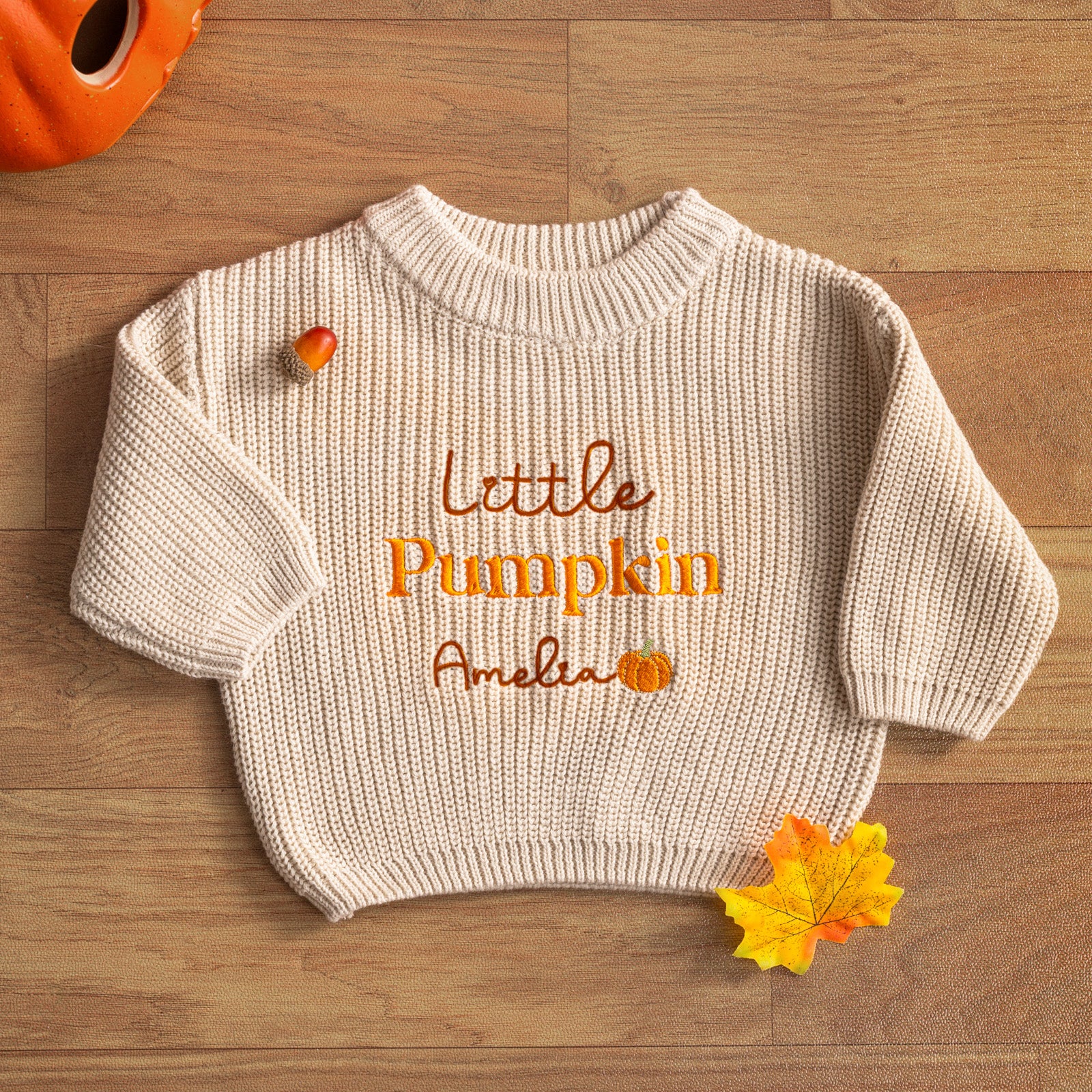 Halloween Embroidered kids name sweater