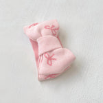 Pink Bow Print Knit Romper for Baby Girls – 100% Cotton Long Sleeve Fall & Winter Baby Outfit