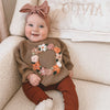 Hand embroidered kids letter sweater